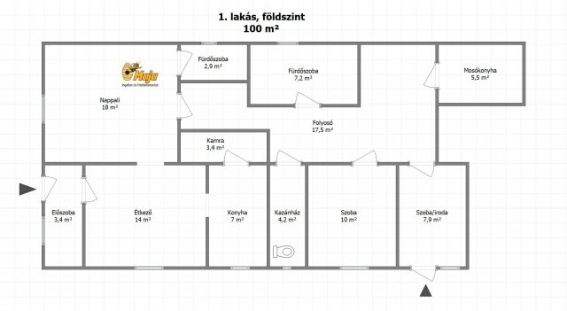 Eladó családi ház, Pázmándon 62 M Ft, 6+1 szobás