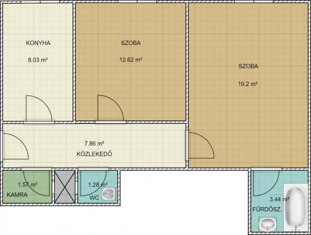 Eladó téglalakás, Zalaegerszegen 26.2 M Ft, 2 szobás