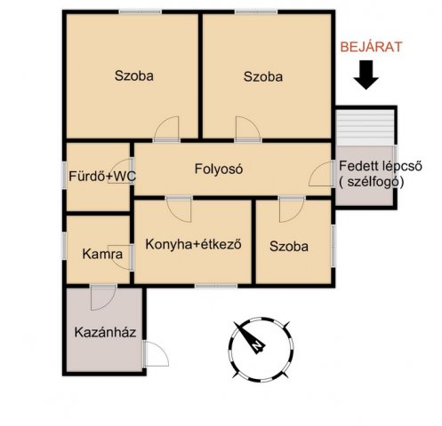 Eladó családi ház, Téten 24.9 M Ft, 2+1 szobás