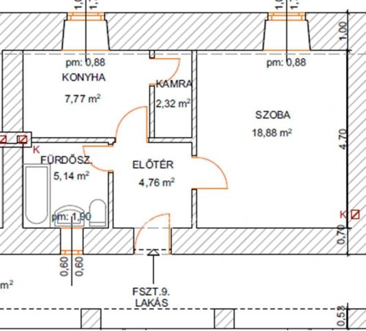 Eladó téglalakás, Szécsényen 19.5 M Ft, 1 szobás