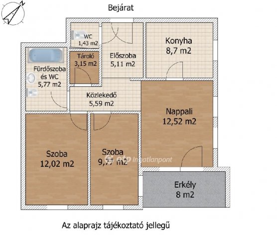 Eladó téglalakás, Dunaharasztin 58.49 M Ft, 2+1 szobás