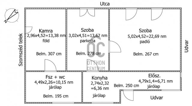 Eladó családi ház, Csanádpalotán 5.5 M Ft, 2 szobás