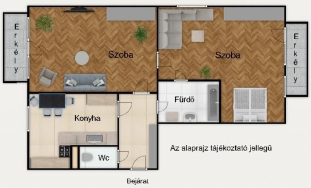 Eladó téglalakás, Veszprémben 49.9 M Ft, 2 szobás