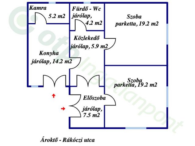 Eladó családi ház, Ároktőn 12.9 M Ft, 2 szobás