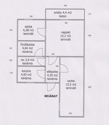 Eladó téglalakás, Nyíregyházán, Hunyadi utcában 26.9 M Ft