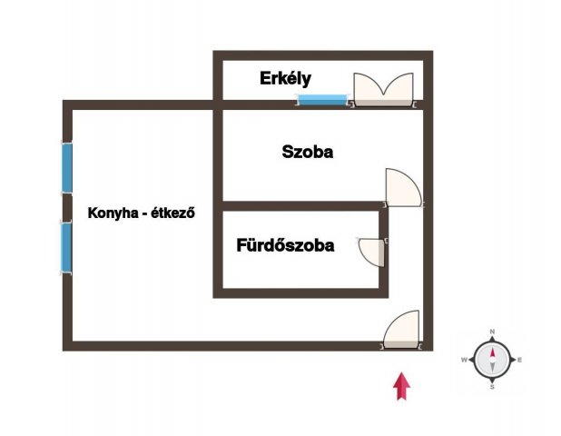 Kiadó téglalakás, albérlet, Pécsett 140 E Ft / hó, 1 szobás