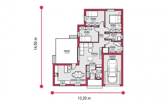Eladó családi ház, Kiskunfélegyházán 58.2 M Ft, 4 szobás
