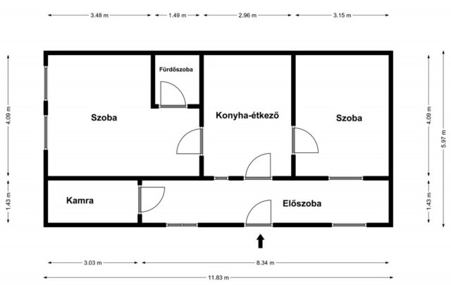 Eladó családi ház, Lőrinciben 12.5 M Ft, 2 szobás