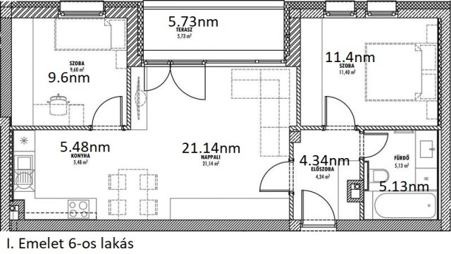 Eladó téglalakás, Érden 74.9 M Ft, 3 szobás