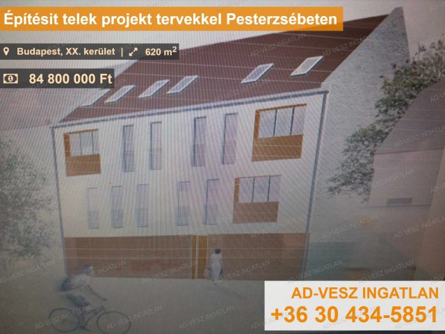 Eladó telek, Budapesten, XX. kerületben 84.8 M Ft, 19 szobás