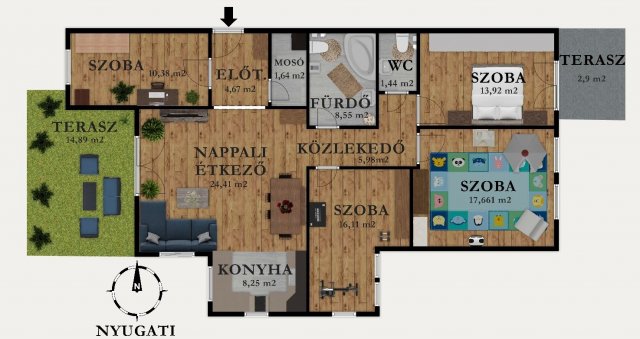 Eladó téglalakás, Gyömrőn 77.9 M Ft, 4 szobás