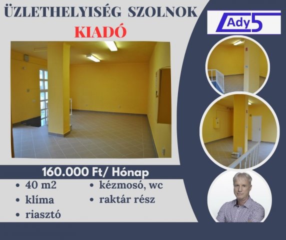 Kiadó üzlethelyiség, Szolnokon 160 E Ft / hó, 1 szobás