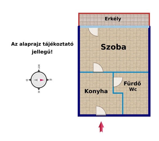 Eladó téglalakás, Balatonfüreden 33.9 M Ft, 1 szobás