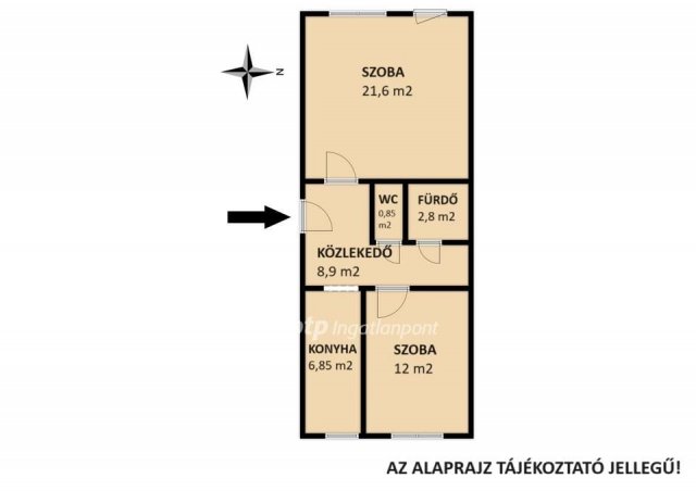 Kiadó panellakás, albérlet, Pápán 90 E Ft / hó, 2 szobás