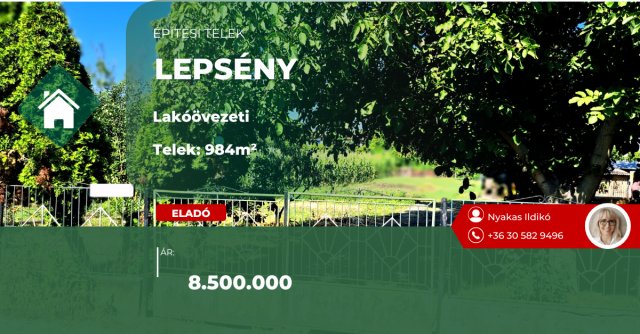 Eladó telek, Lepsényben 8.5 M Ft / költözzbe.hu