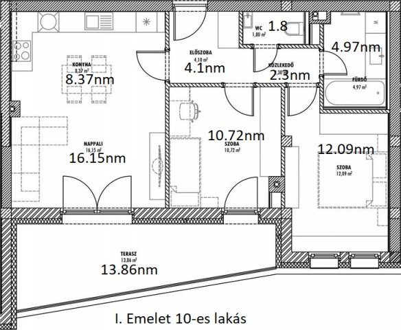 Eladó téglalakás, Érden 89.71 M Ft, 3 szobás