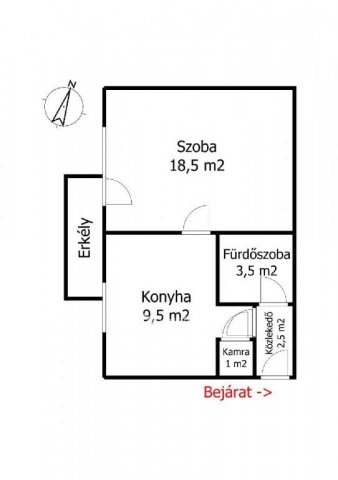 Eladó téglalakás, Miskolcon 17.9 M Ft, 1 szobás