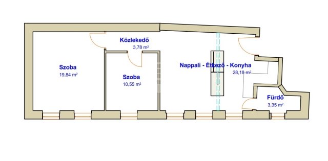 Eladó téglalakás, Pécsett, Hungária utcában 71.9 M Ft