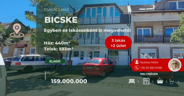 Eladó családi ház, Bicskén 159 M Ft, 7 szobás