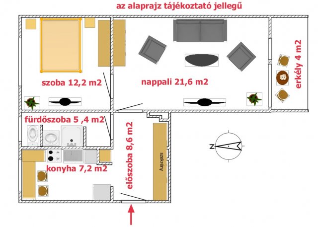 Eladó téglalakás, Budapesten, IX. kerületben 46.5 M Ft, 2 szobás