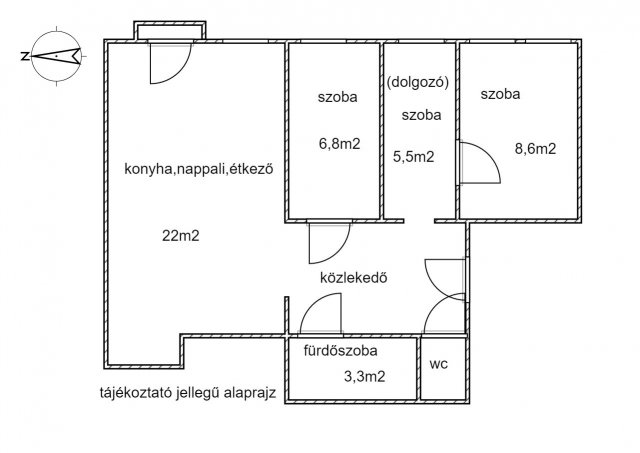 Eladó téglalakás, Nagykanizsán 26.5 M Ft, 1+2 szobás