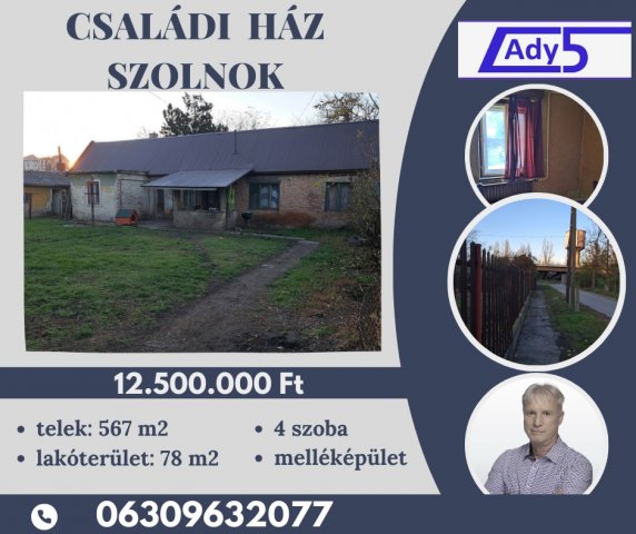 Eladó családi ház, Szolnokon 12.5 M Ft, 4 szobás