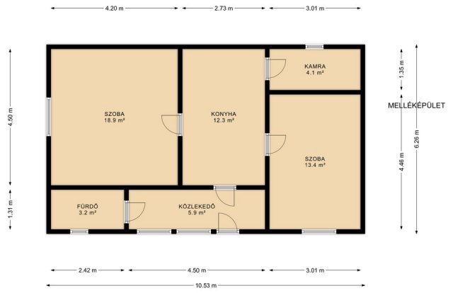 Eladó családi ház, Erdőtelken 6.9 M Ft, 2 szobás