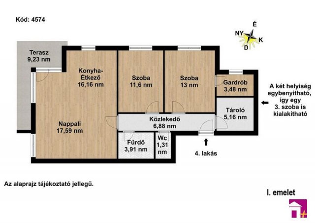 Eladó téglalakás, Érden 79.9 M Ft, 3 szobás