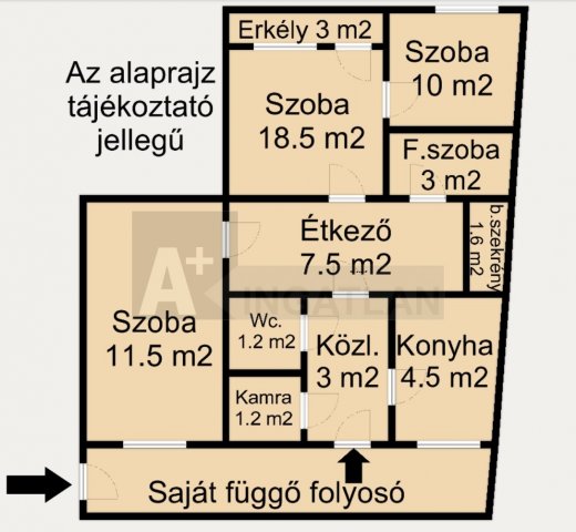 Eladó téglalakás, Szegeden 44.9 M Ft, 3 szobás