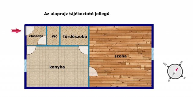 Eladó téglalakás, Dunaújvárosban 16.5 M Ft, 1 szobás