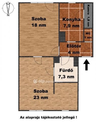 Eladó téglalakás, Szolnokon 35.9 M Ft, 2 szobás