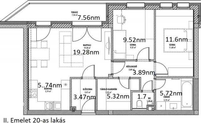 Eladó téglalakás, Érden 87.5 M Ft, 3 szobás