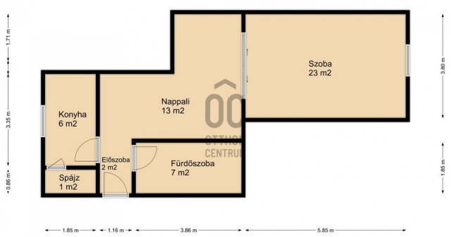 Eladó téglalakás, Nagykanizsán 23.5 M Ft, 2 szobás