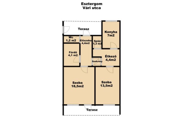 Eladó téglalakás, Esztergomban 47.5 M Ft, 2 szobás