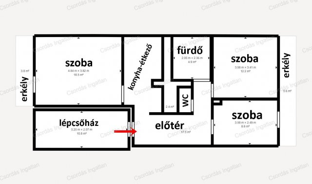 Eladó téglalakás, Veszprémben 83 M Ft, 3 szobás