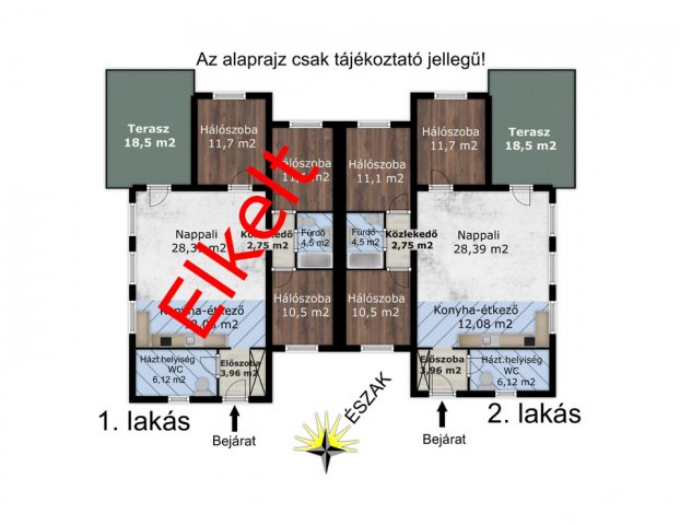 Eladó ikerház, Hajdúsámsonon 75 M Ft, 4 szobás