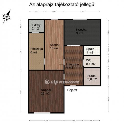 Eladó téglalakás, Győrött 46 M Ft, 2+1 szobás