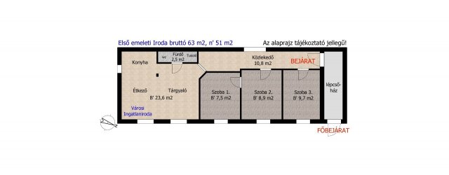 Eladó iroda, Győrött 44 M Ft, 1+2 szobás / költözzbe.hu