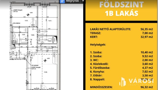 Eladó téglalakás, Kapuváron 45.55 M Ft, 3 szobás