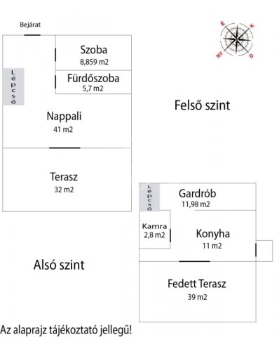 Kiadó családi ház, albérlet, Vácon 295 E Ft / hó, 2+1 szobás