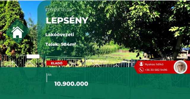 Eladó telek, Lepsényben 9.5 M Ft / költözzbe.hu