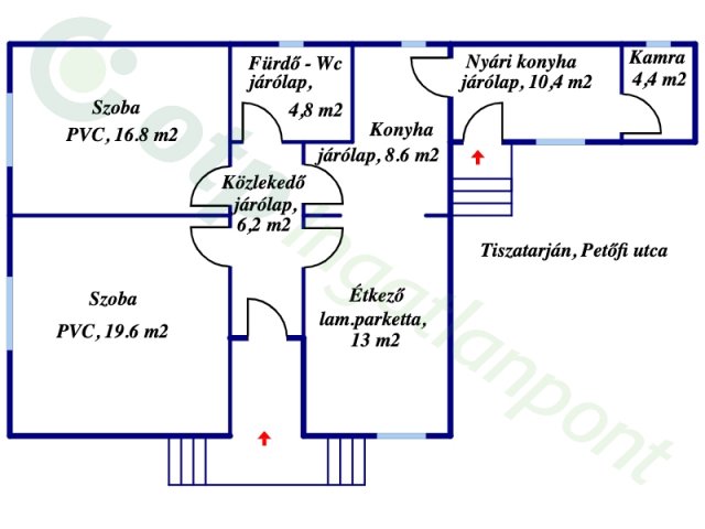 Eladó családi ház, Tiszatarjánban 12 M Ft, 2 szobás