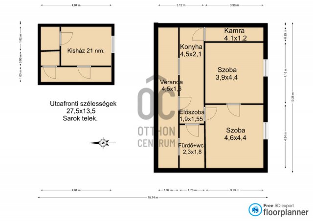 Eladó családi ház, Budapesten, XXI. kerületben 36 M Ft, 2 szobás