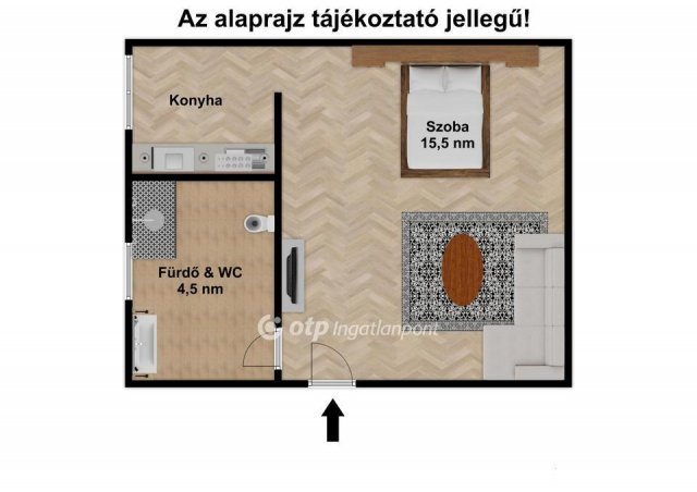 Eladó téglalakás, Budapesten, VIII. kerületben 34 M Ft, 1 szobás