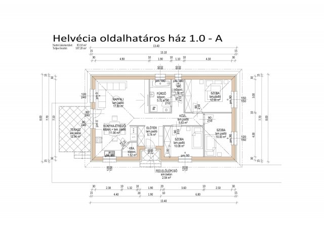 Eladó családi ház, Helvécián 61.9 M Ft, 3 szobás
