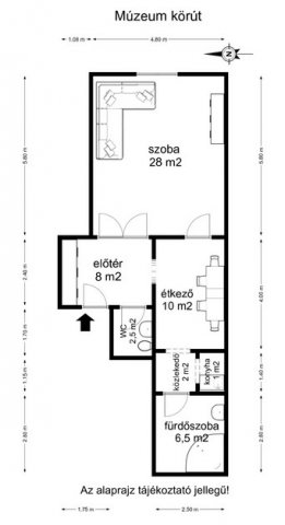 Eladó téglalakás, Budapesten, V. kerületben, Múzeum körúton
