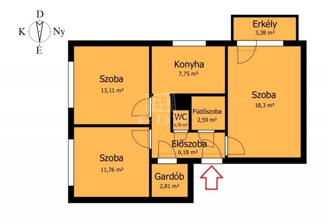 Eladó panellakás, Miskolcon 29.9 M Ft, 2+1 szobás