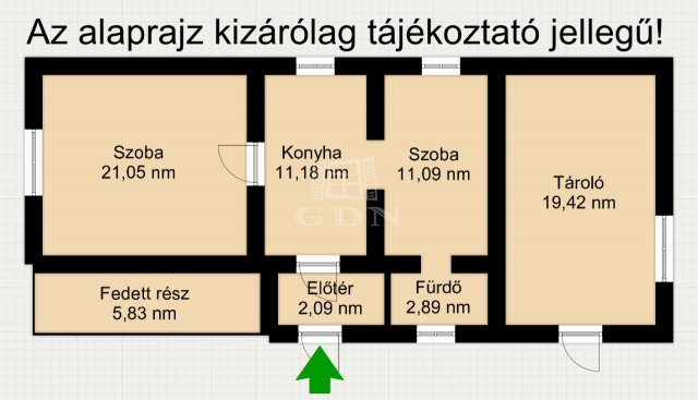 Eladó családi ház, Turán 19 M Ft, 2 szobás
