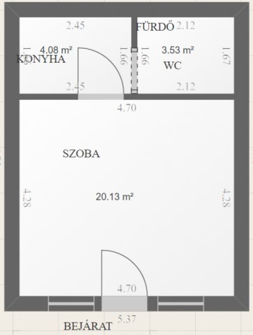 Eladó téglalakás, Csopakon 36.9 M Ft, 1 szobás