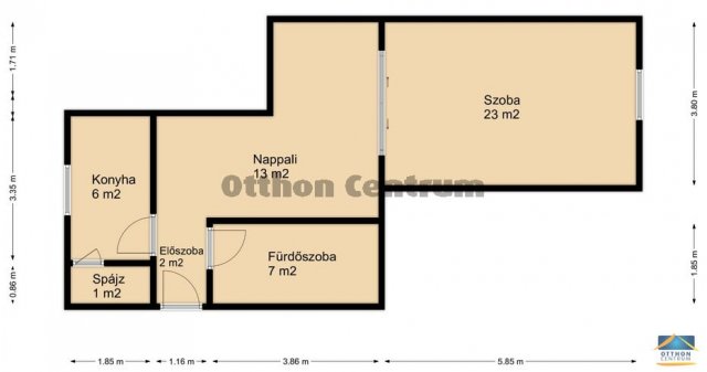 Eladó téglalakás, Nagykanizsán 23.5 M Ft, 2 szobás